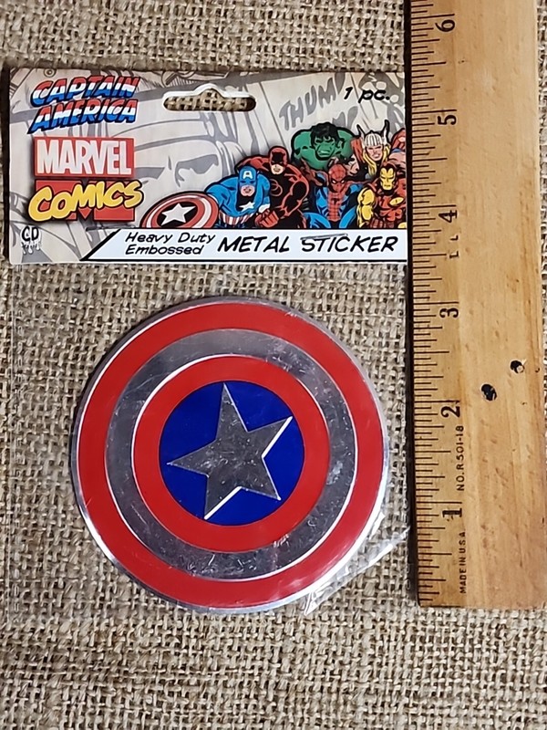 Captain America Heavy Duty Embossed Metal Sticker New gallery