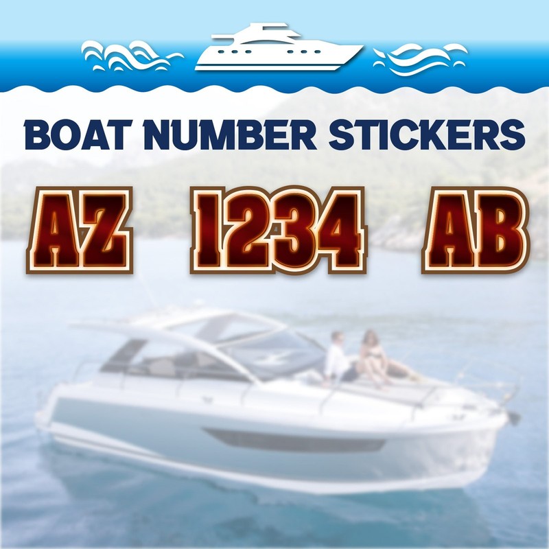 3 inch 2x Watercraft Number Custom Boat Registration Stickers3 inch 3D gallery