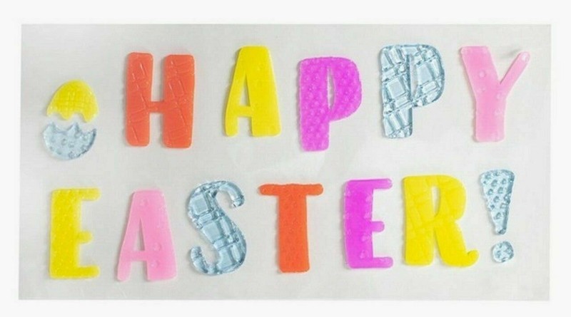 Happy Easter Pastel Spring Window Gel Sticker Cling Decorations classroom decor