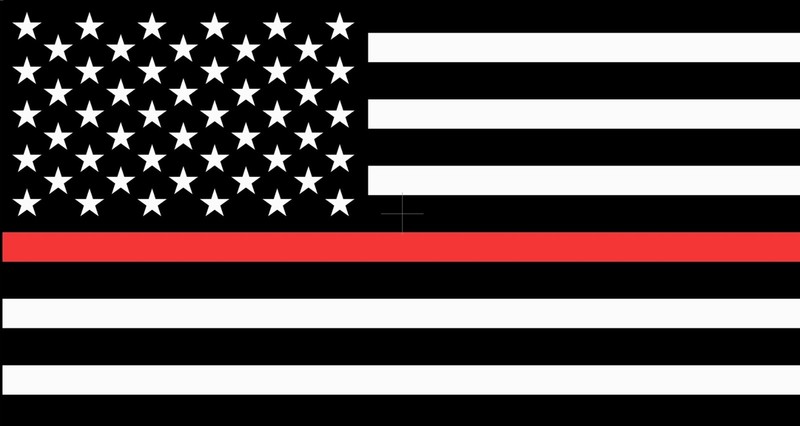 Thin RED Line American Flag patriotic black grey laminated waterproof