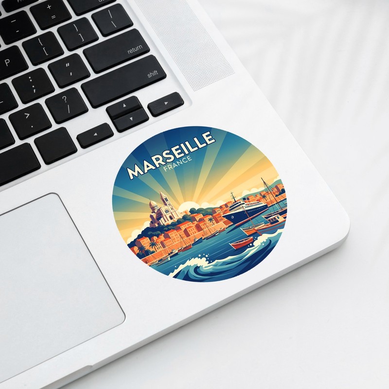 Marseille France Vintage Travel Sticker Die Cut Waterproof Vinyl Laptop Decal gallery