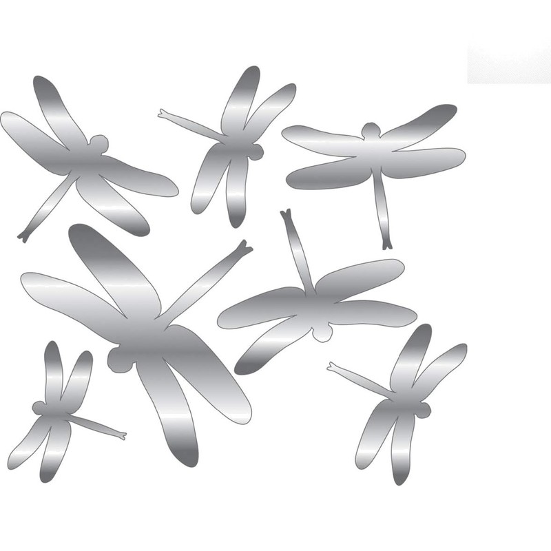 Elegant Silver 3D Acrylic Dragonfly Mirror Stickers – DIY Wall Decor 15PCS