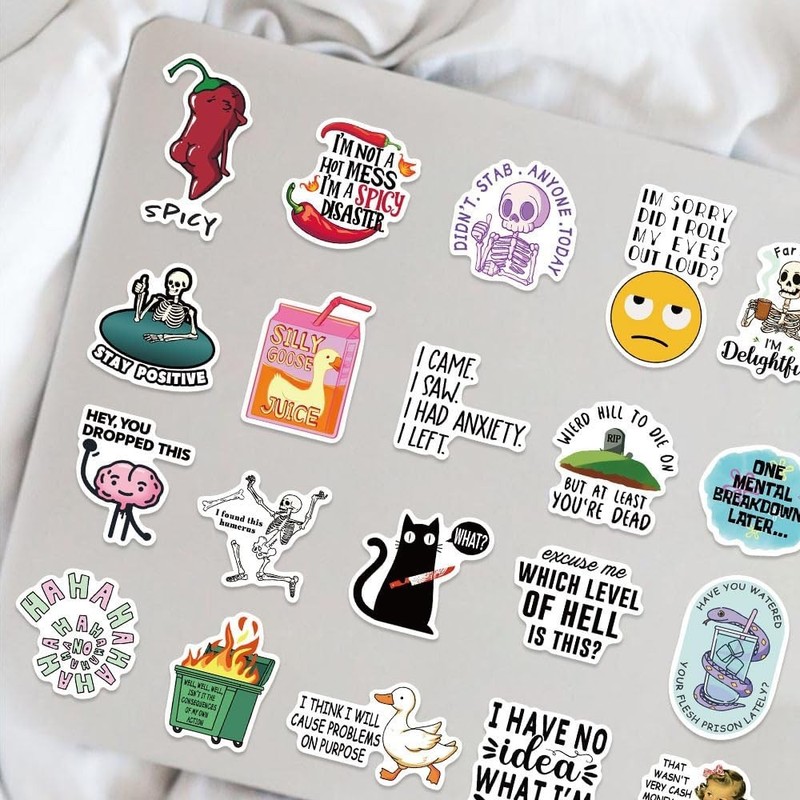50Pcs Funny Adults Stickers Bulk, Prank Meme Sticker for Kids Teens Adults, Snar gallery