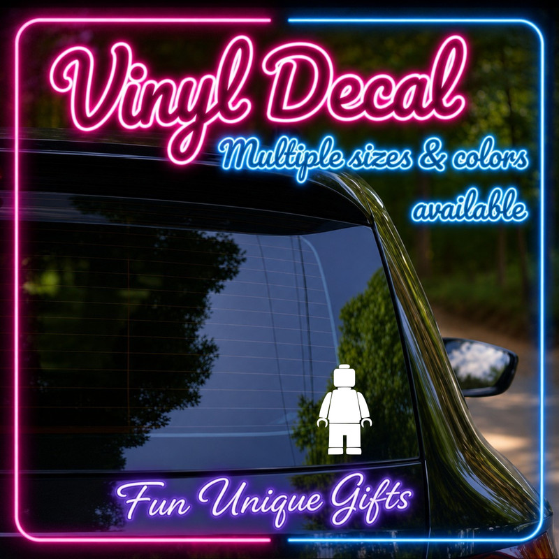 Lego Minifig Vinyl Decal Sticker -Multiple Colors & Sizes- FREE SHIPPING gallery
