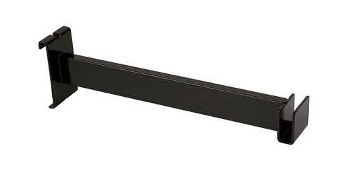 Econoco BLK/FB Black 12″ Hangrail Bracket for Rectangular Tubing (Pack of 24)