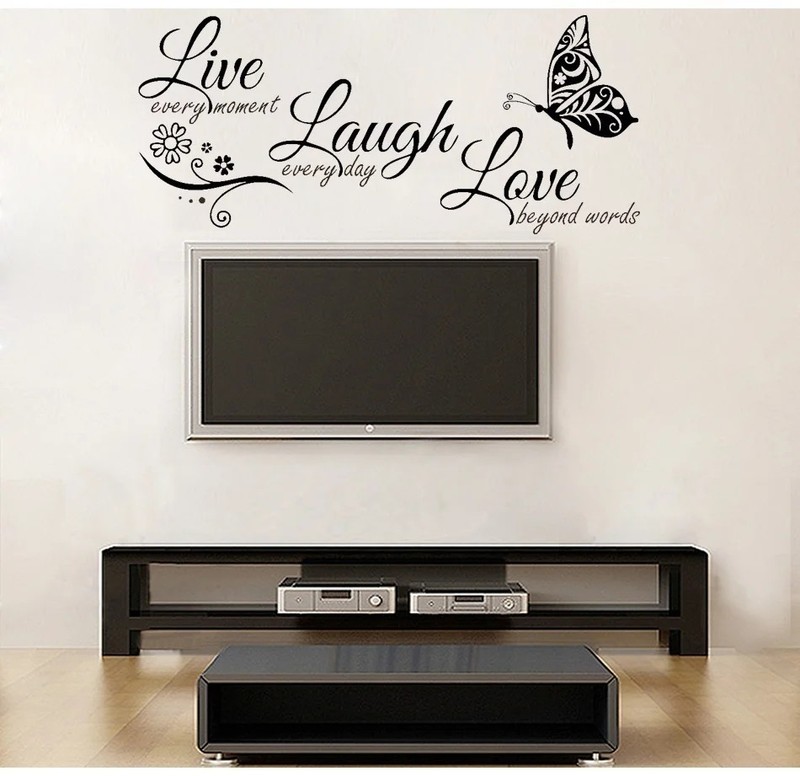 Live Laugh Love Butterfly Flower Wall Sticker Modern Home Decor Vinyl gallery
