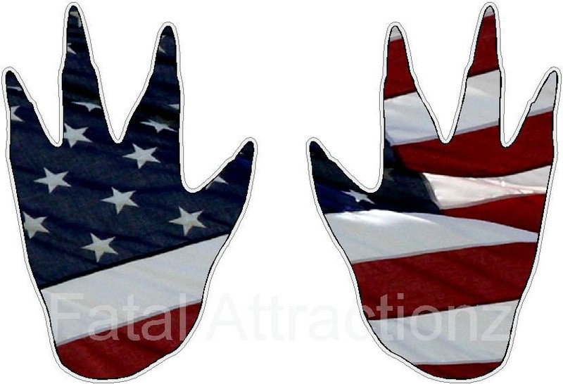 American Flag Gator Prints Vinyl Sticker Decal hunt alligator crocodile USA
