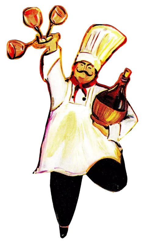 italian chef wall safe sticker wine jug 6.5 inch new