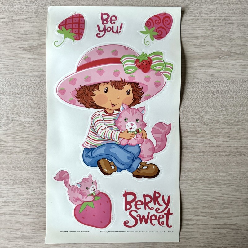 STRAWBERRY SHORTCAKE CUSTARD Cat 22 Jumbo Stick-ups wall stickers MURAL decals gallery
