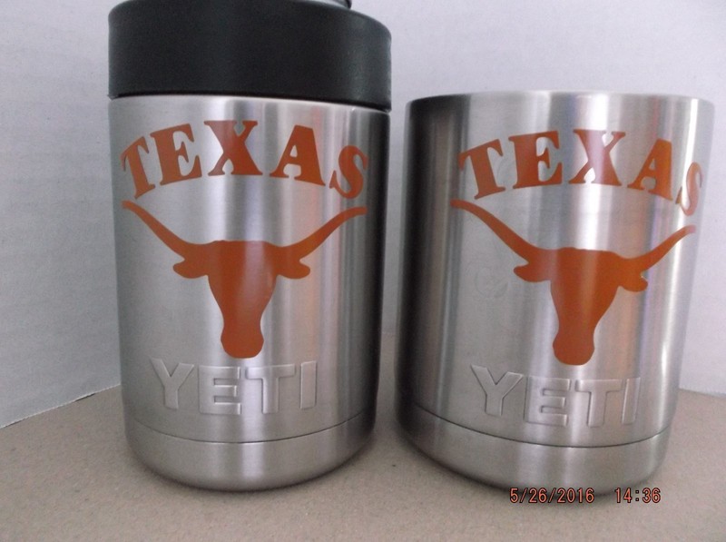 Texas Longhorns Decal Sticker for Colster, Lowball,Tervis, Car, Window