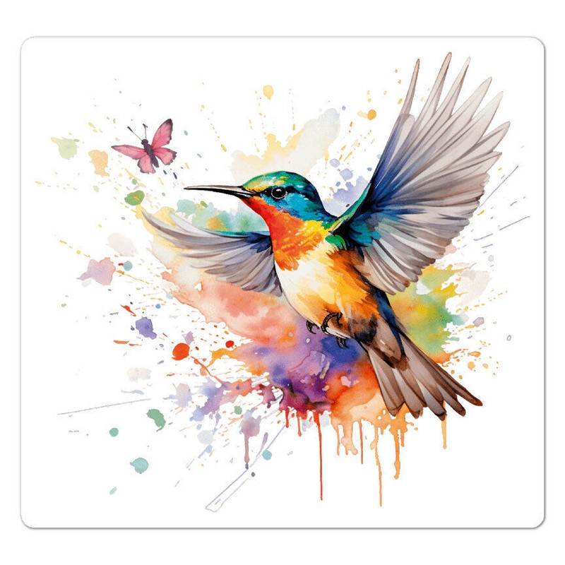 Hummingbird Butterfly Sticker