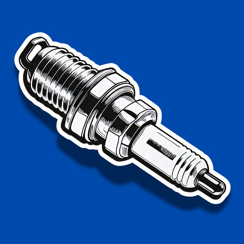 Spark Plug 4″ (Set of 2) Vinyl Laminated Sticker