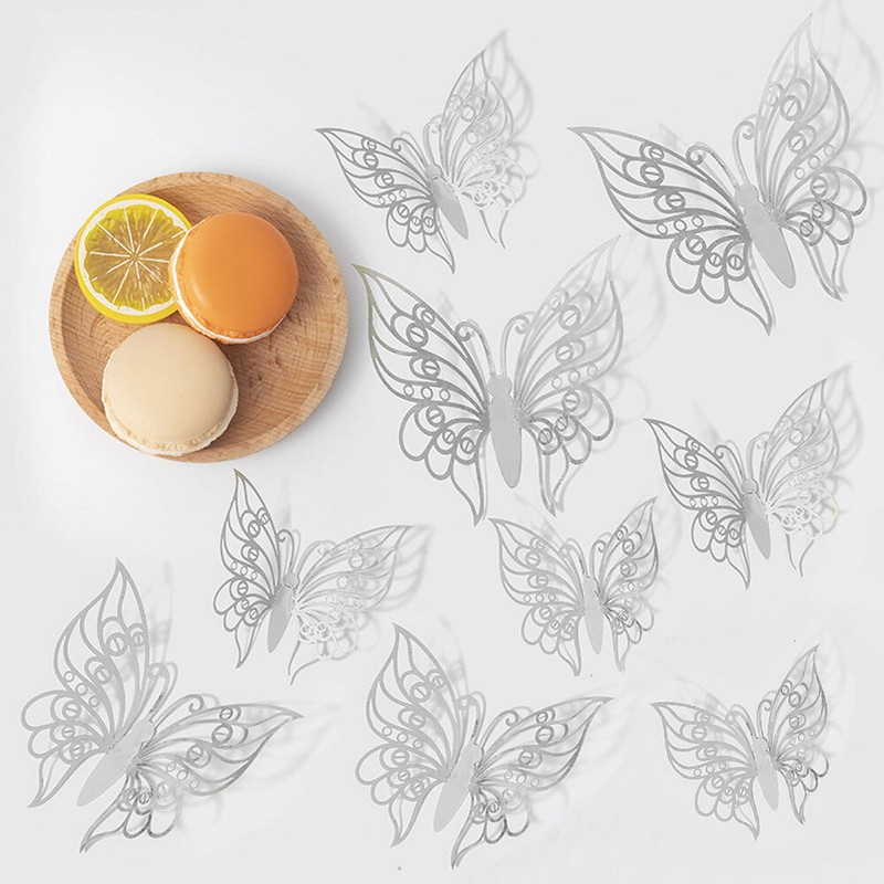 12x 3D Butterfly Wall Stickers Art Decoration Metallic Mural Wall Door Decals gallery