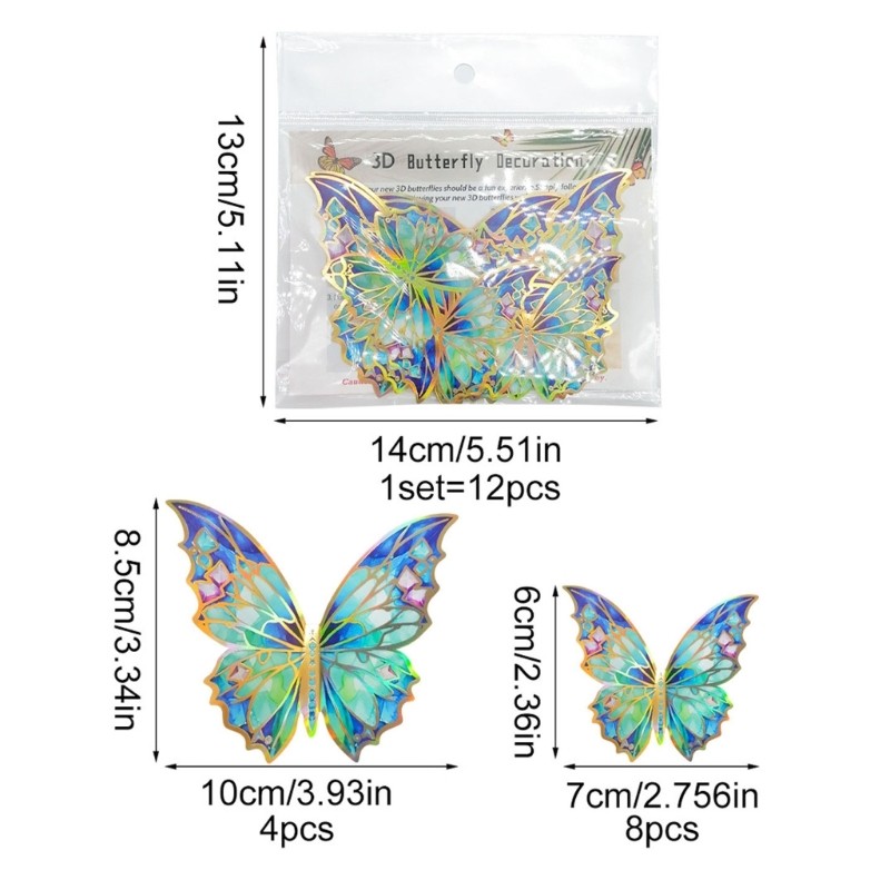3D Effect Gradients Butterfly Wall Sticker Rest Room Wedding Decals Butterfly gallery