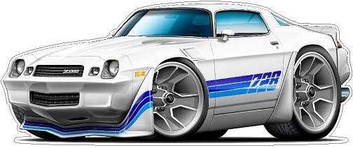 1981 Chevy Camaro Z-28 350 Cartoon Car Wall Decals Graphic Man Cave Poster Cling