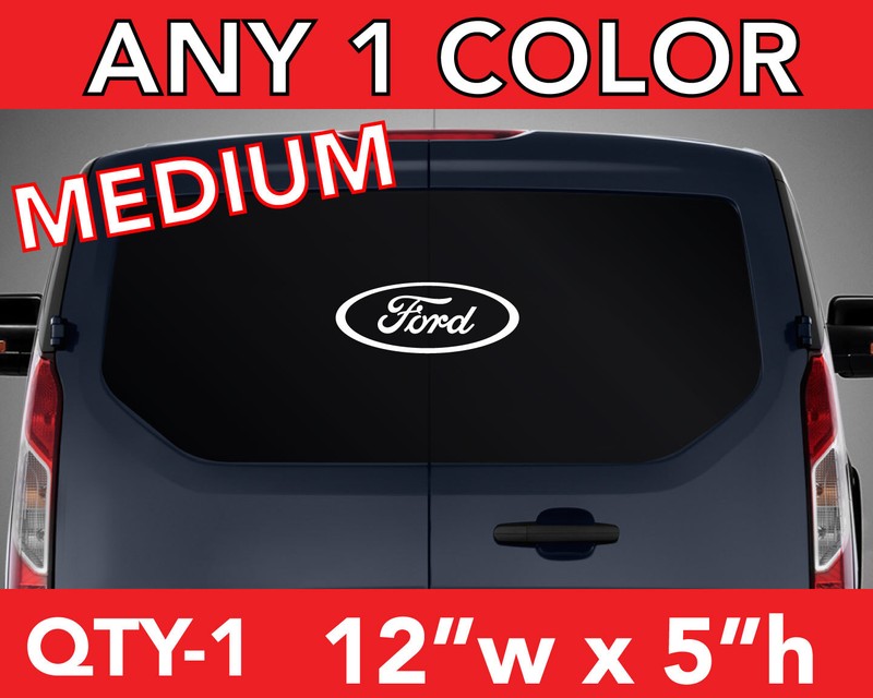 FORD OVAL LOGO DECAL STICKER 12″h x 5″w in ANY 1 COLOR