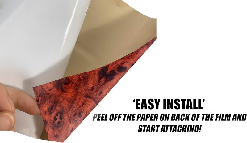 Mahogany Vinyl Wrap -Self Adhesive Film 12 X 60 Inch Glossy Wood Grain Decal Sti gallery