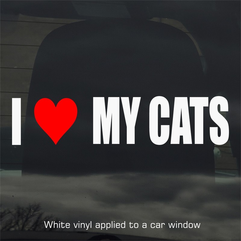 I Love My Cats Custom Vinyl Sticker Decal gallery