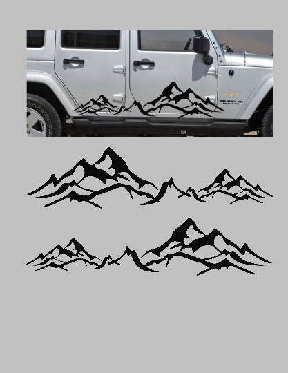 Mountain Sides Set of 2 (L&R) Vinyl Decal - 30+ Colors gallery