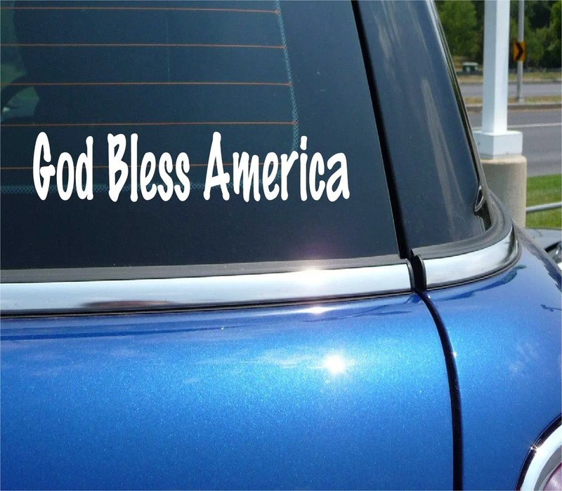 GOD BLESS AMERICA DECAL STICKER PATRIOT RELIGION BELIEF FAITH PATRIOTISM CAR