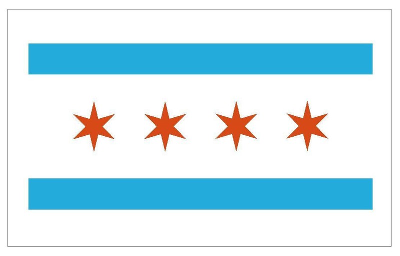 City Of Chicago Flag Sticker Decal F93