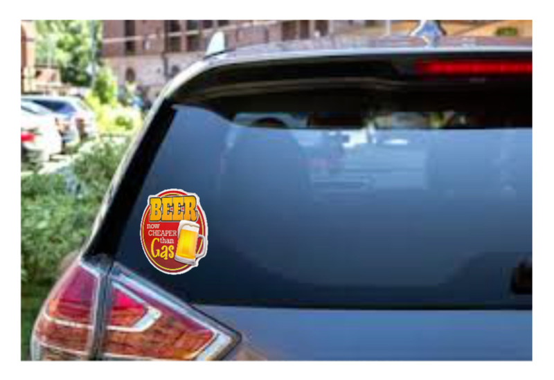 Beer Cheaper Than Gas - Vinyl Decal 4" Car Window Laptop Cup Mug Tumbler Cooler gallery