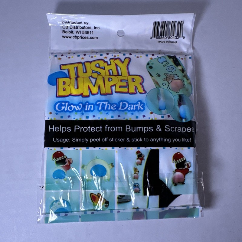 4 PACK GLOW IN THE DARK TUSHY BUMPER PEEL OFF STICK-ON SQUISHY BUTTS STICKERs gallery