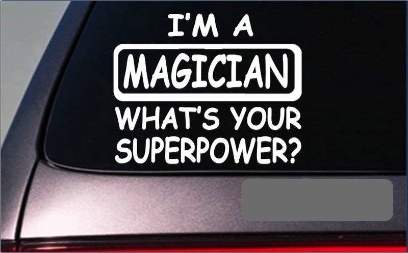 Magician Superpower Sticker *G423* 8″ Vinyl Decal magic wand hat card trick cape