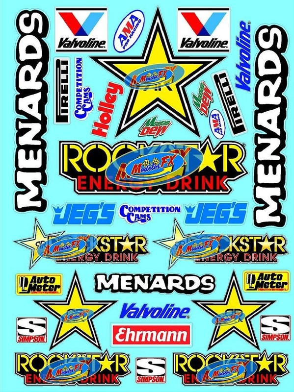WHITE Vinyl Sticker Sheet 52-R/C MODEL Decal fits 1/10-1/16 Scale ROCKSTARSACING