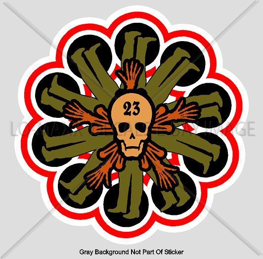 Skull Number 23 Custom Graphic Design Various Sizes Printed Vinyl Sticker gallery