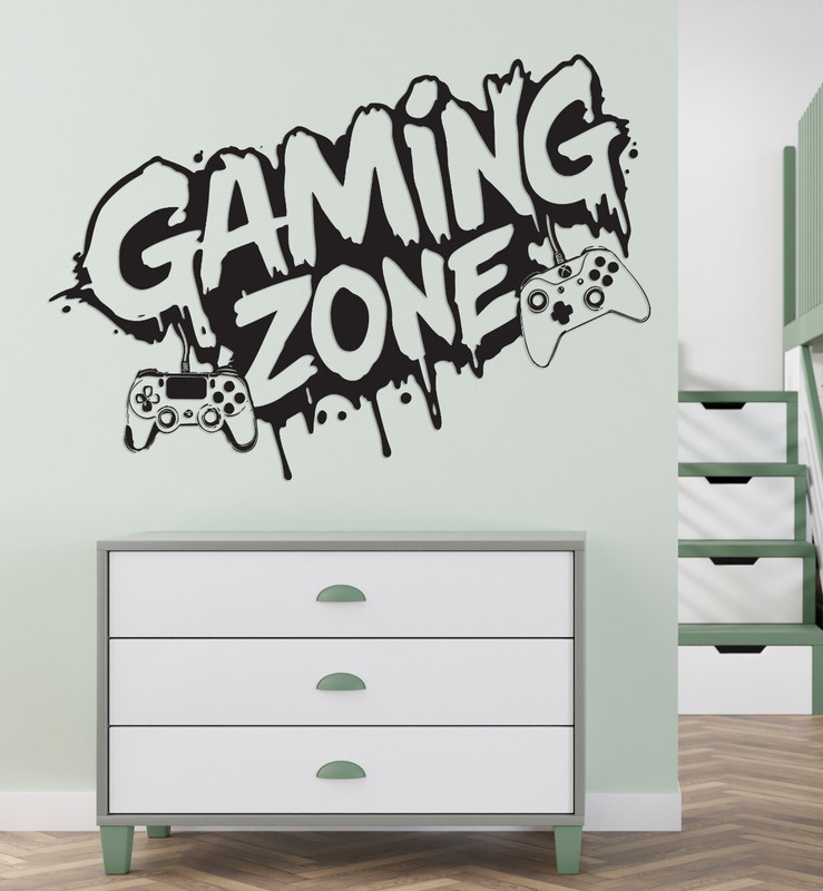 Gaming Zone Wall Decal for Gamers, Gaming Room Sticker Melting Gaming Zone se265