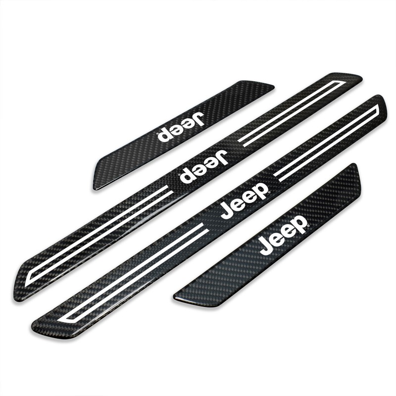 Jeep Real Carbon Fiber 4 Pcs Door Sill Kick Plates