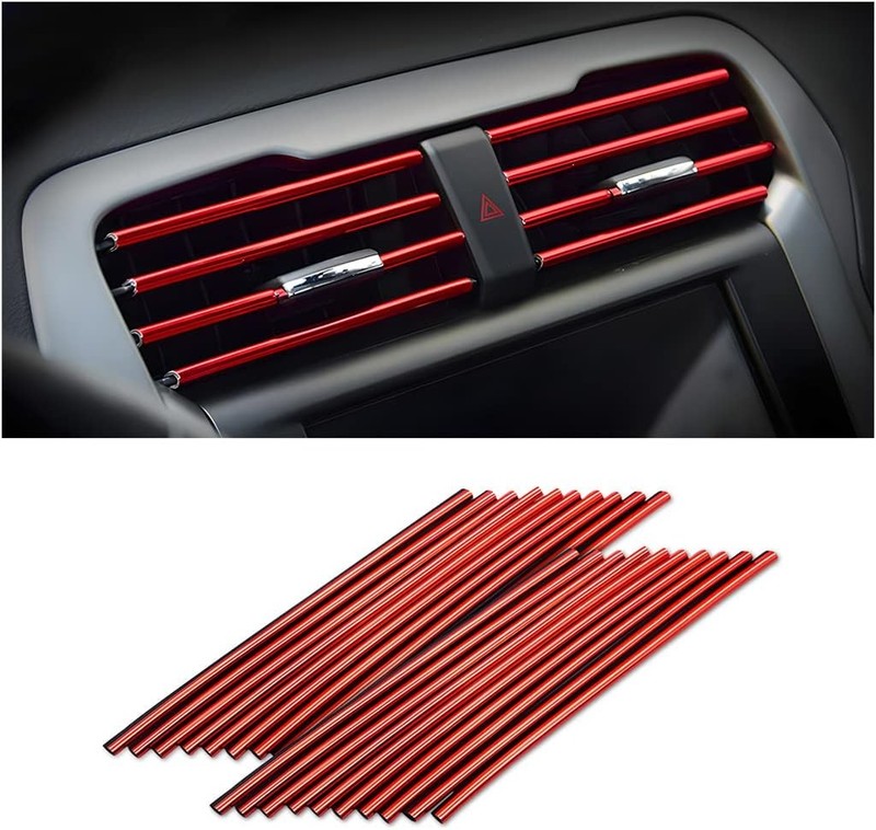 20 Pieces Car Air Conditioner Decoration Strip Vent Outlet Universal Waterproof