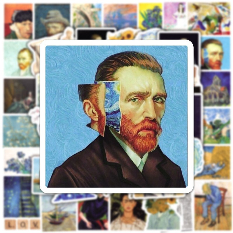 150pcs Famous Painting Vinyl Stickers, Artist Monet Van Gogh,0012345 gallery