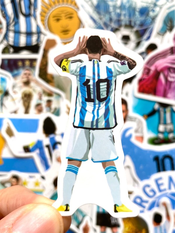 5-50 pcs Messi Inspired Stickers, Argentina World Cup Trophy Laptop Car Decals gallery