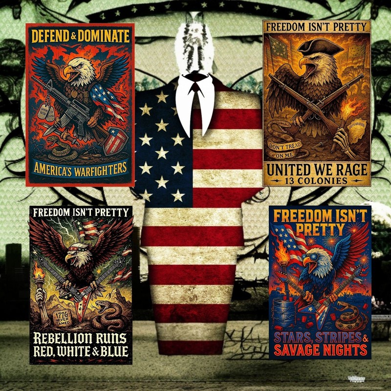 Kiss Cut Stickers - American Liberty Series - All 4 Designs!