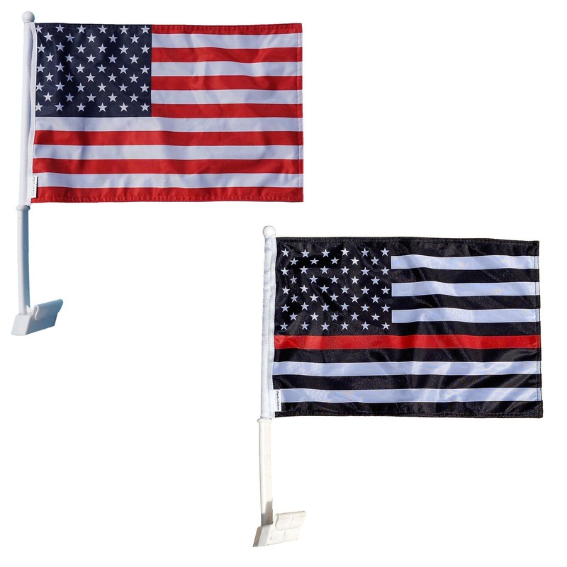 Premium Durable Double Sided Three Layers Heavy Duty Sleeve Car Flag 12“ x18”...