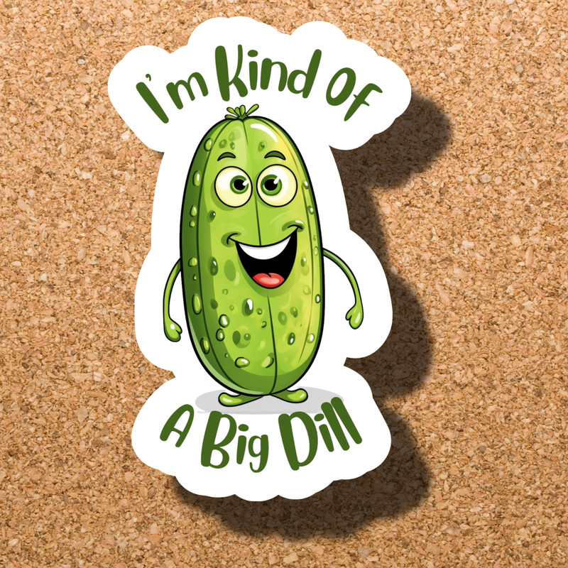 Big Dill PIckle Funny Humor 3″ Vinyl Sticker