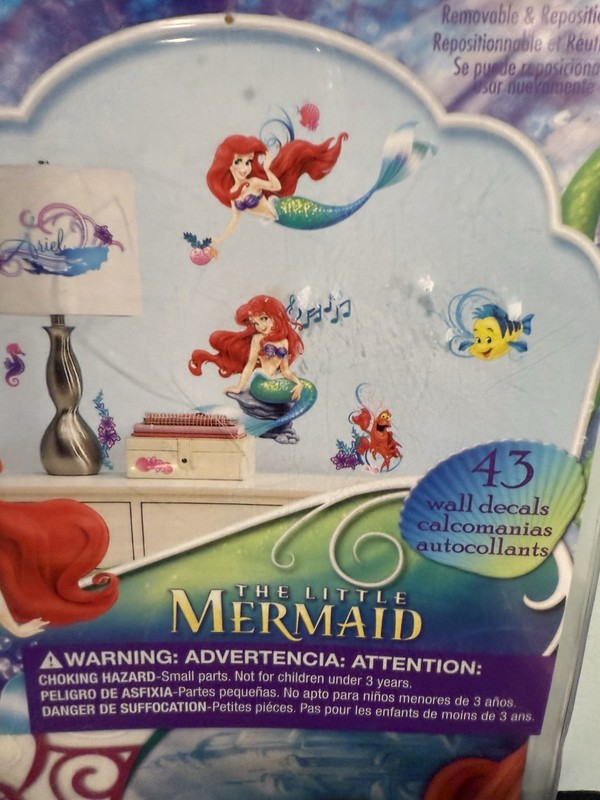 The Little Mermaid Peel and Stick Wall Decals 43 Pieces Roommates gallery