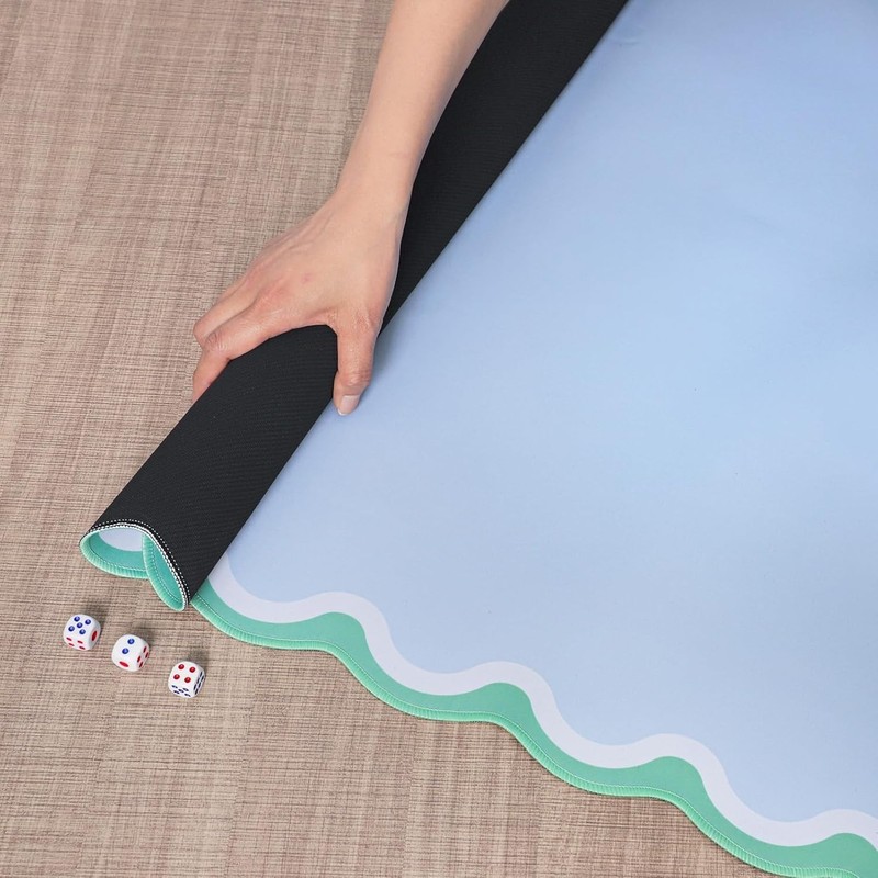 Blue Mahjong Mat (31.5” x 31.5”) with Black Carrying Bag, Anti-Slip, Noise-Re... gallery