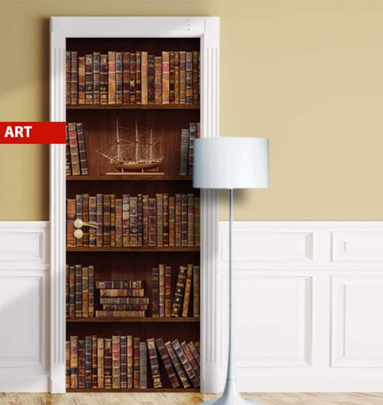 Dementia Friendly Door Mural - Fake Bookshelf | Antique Books | Renter-Friendly gallery