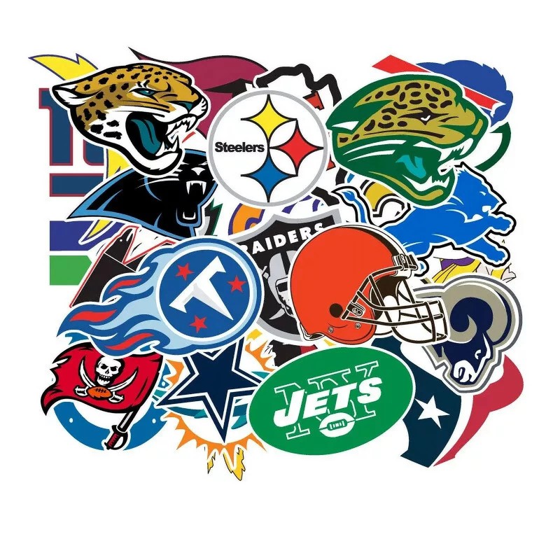 32 NFL Teams Logo Decal Vinyl Stickers Set for Skateboard Laptop Football Fans