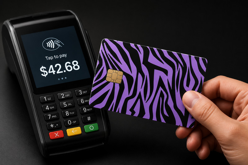 Vertical Purple and Black Zebra Print Card Skin Credit Debit Card Skin Sticker gallery