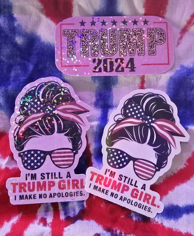 Trump Girl Stickers Maga 2024 Long Lasting Laminated Stickers Free Shipping