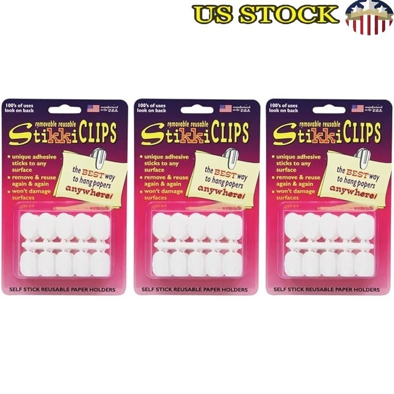 Repositionable Adhesive Wall Stickers Non-Toxic Removable Surface Pads 3 Pack US