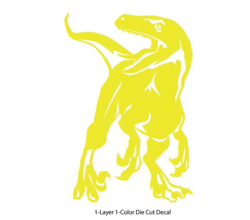 Dinosaur - Roaring Velociraptor #1 - Jurassic Period - 4-21" wide - DieCut Decal gallery