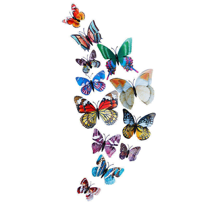 12x 3D Butterfly Glow in the Dark Wall Decals Kids Room Wall Stickers Decor Lot gallery