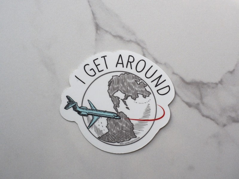 I Get Around Travel Sticker gallery