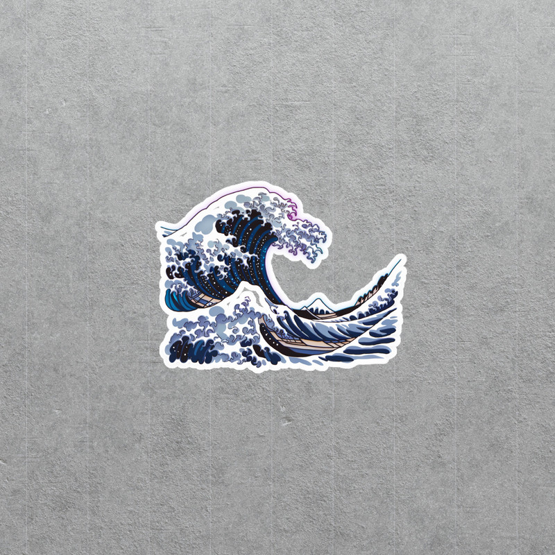 Great Wave Vinyl Sticker – Japanese Art Style Ocean Wave Tsunami Decal #4498