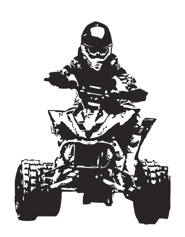 Racing Quad Bike Wall Decal. 4 Wheeler. Xtreme Sports. #JH241
